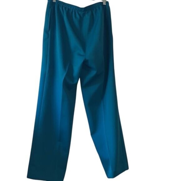 Teal Drapers & Damons Petite Womens Elastic Waist Pants Size 14P Polyester Blend - Picture 3 of 8